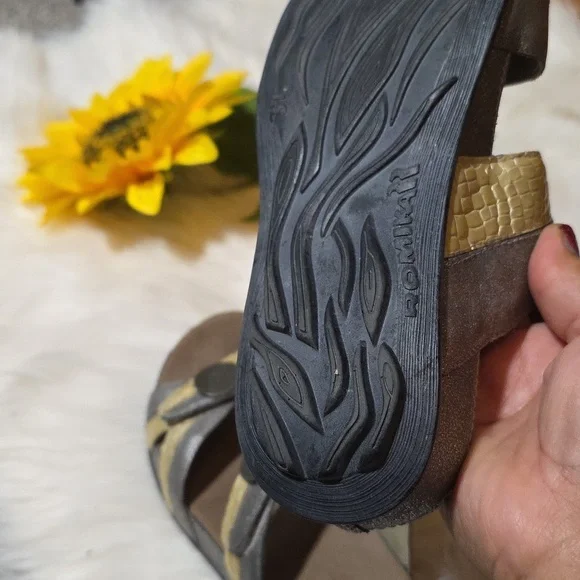 Romika Silver and Gold Leather Comfort Sandals - Picture 9 of 9